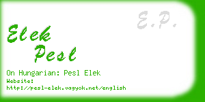 elek pesl business card